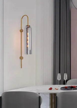 Lumine Elan – Modern Wall Light with Smoked Glass Tube