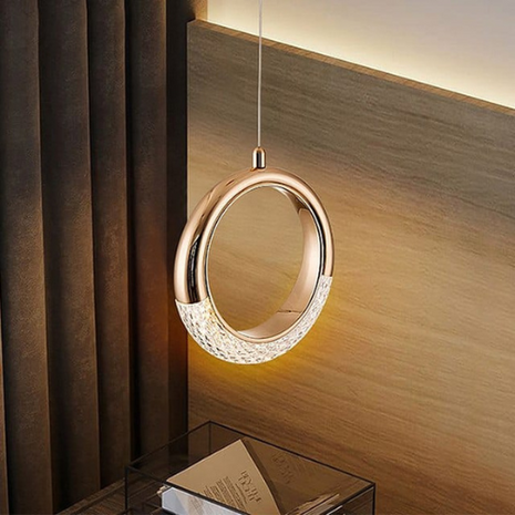Lumira Ring – Modern Crystal Halo Pendant Light