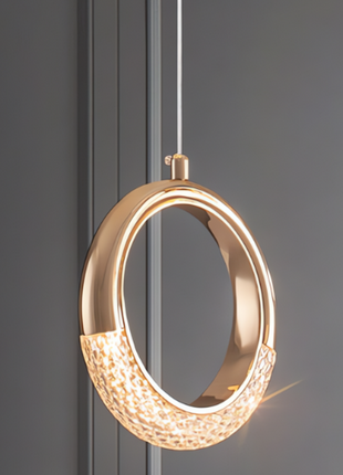 Lumira Ring – Modern Crystal Halo Pendant Light