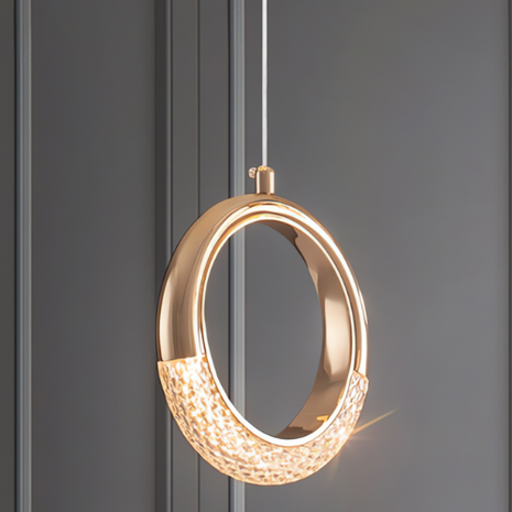 Lumira Ring – Modern Crystal Halo Pendant Light
