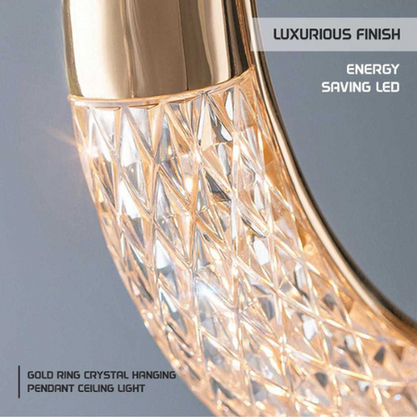 Lumira Ring – Modern Crystal Halo Pendant Light
