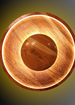 Amberwood Halo – Elegant Wooden Wall Light