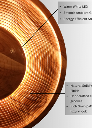 Amberwood Halo – Elegant Wooden Wall Light
