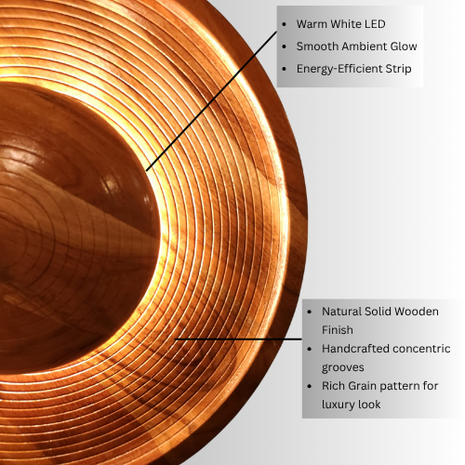 Amberwood Halo – Elegant Wooden Wall Light