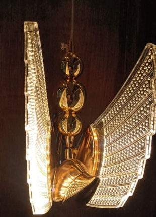 Aurelian Swan Pendant Light – Graceful Gold Swan with Illuminated Wings
