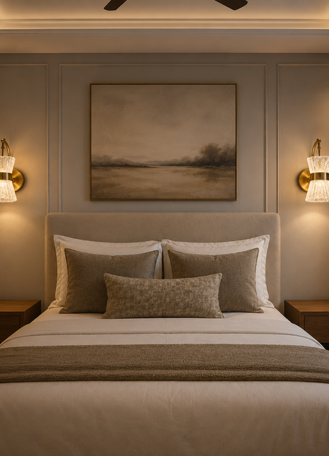 Bloomora Wall Lamp – Golden Radiance with Textured Glass Elegance