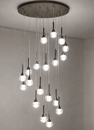 Pulse Drop (18 pendants )- Double Height Chandelier