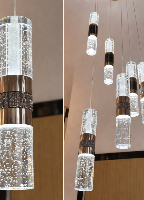 Cosmic Pillars (16 pendants) - Duplex Chandelier
