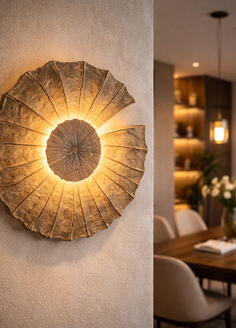 Solar Shell Resin Wall Light