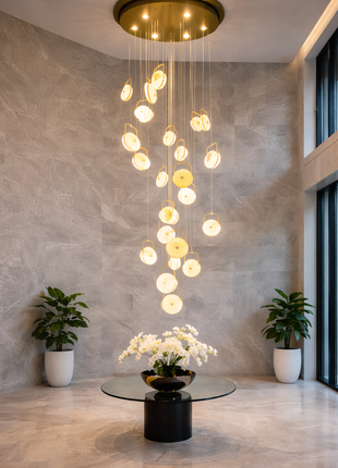 Luxury Disc Pendant Chandelier (18 pendants, Upto 4 meters )