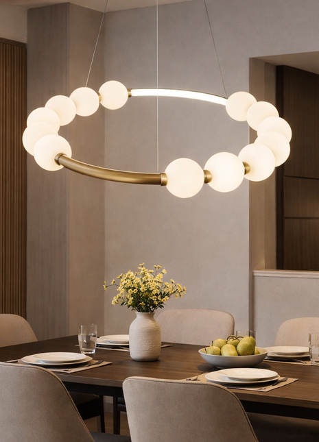 Orbita Pearl Glow ( 600mm) – Luxury Ring Chandelier
