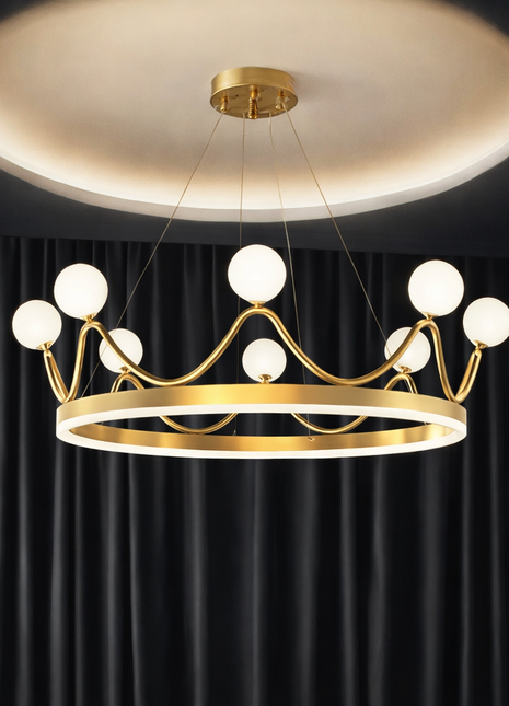 Crown of Orbs ( 8 Lights) – Luxury Ring Chandelier
