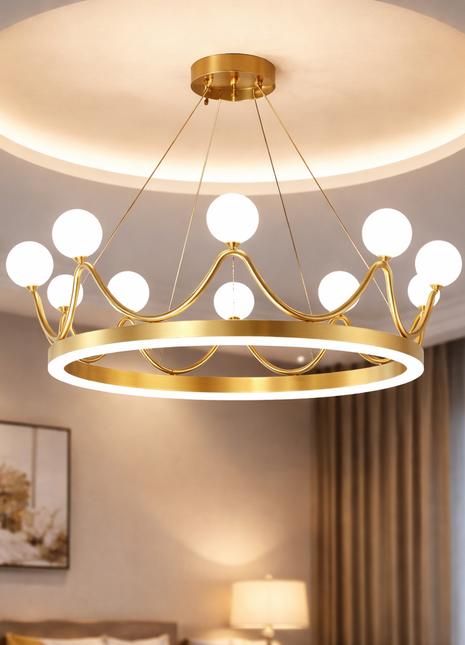 Crown of Orbs ( 8 Lights) – Luxury Ring Chandelier