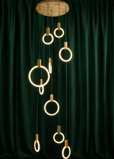 Celestial Loops ( 10 pendants)  - Duplex Chandelier