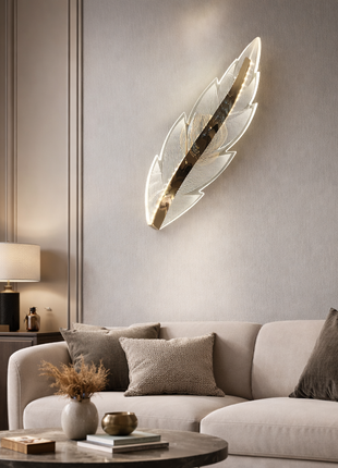 Feathra LED Wall Lamp – The Golden Feather of Radiance