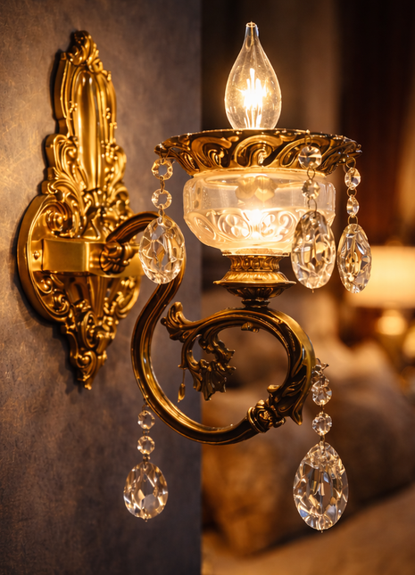 Golden Heritage Sconce - Elegant Wall Lighting for Timeless Décor
