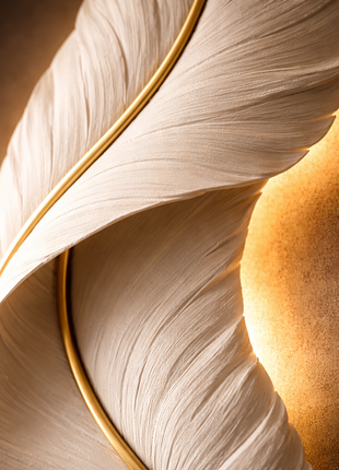 Featheré Luxe (600mm) – Premium White Feather Wall Light Décor