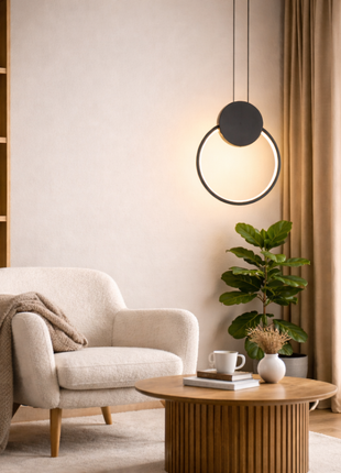 LunaLoop Pendant – Soft Halo Glow for Modern Interiors