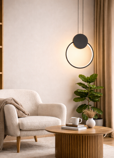 LunaLoop Pendant – Soft Halo Glow for Modern Interiors