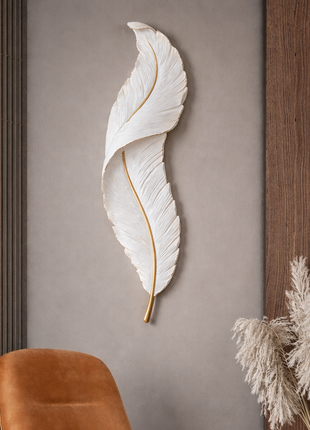 Featheré Luxe (600mm) – Premium White Feather Wall Light Décor