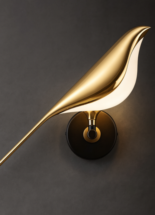 Zephyr Wing Wall Light – Sculptural Golden Bird Design.