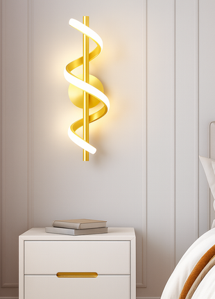 Solis Swirl LED Wall Lamp – Modern Artistic Spiral Design in Gold Finish