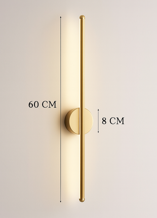 Elara Beam Wall Light – Minimal Vertical LED Wall Lamp in Gold Finish