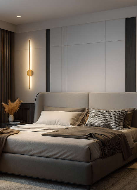 Elara Beam Wall Light – Minimal Vertical LED Wall Lamp in Gold Finish