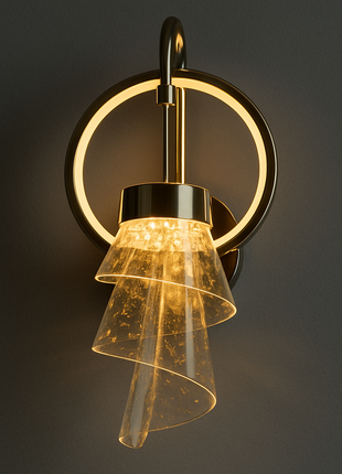 Eclipsera Wall Light – Modern Spiral Glass Wall Lamp for Bedrooms & Living Spaces