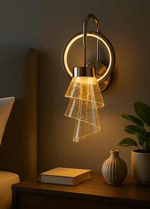 Eclipsera Wall Light – Modern Spiral Glass Wall Lamp for Bedrooms & Living Spaces