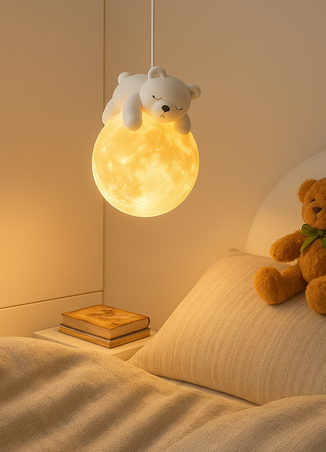 Polar Dreams Pendant Light – Cozy Moonlight Lamp for Kids Bedroom