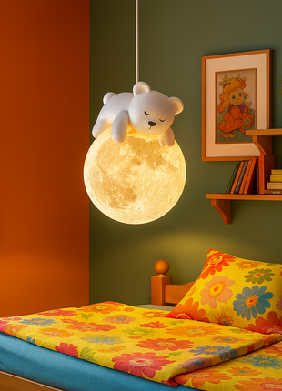 Polar Dreams Pendant Light – Cozy Moonlight Lamp for Kids Bedroom