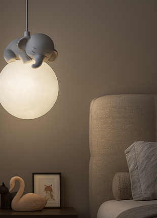 Tiny Tusker Light – Whimsical Elephant Pendant Lamp for Kids’ Rooms