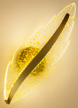 Feathra LED Wall Lamp – The Golden Feather of Radiance