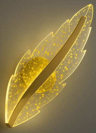 Feathra LED Wall Lamp – The Golden Feather of Radiance