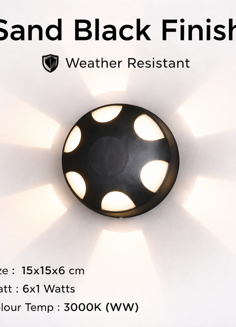Circular Facade Wall Light – Multi Beam LED Architectural Light