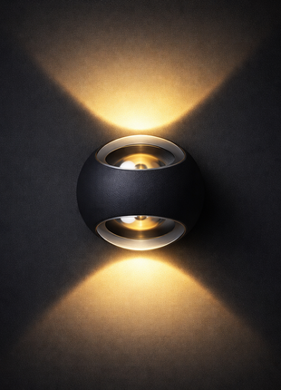 Designer Round Facade Light - Warm White LED Wall Sconce