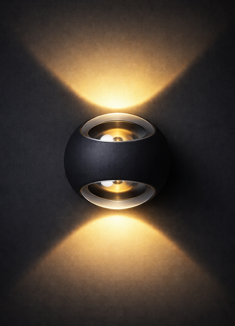 Designer Round Facade Light - Warm White LED Wall Sconce