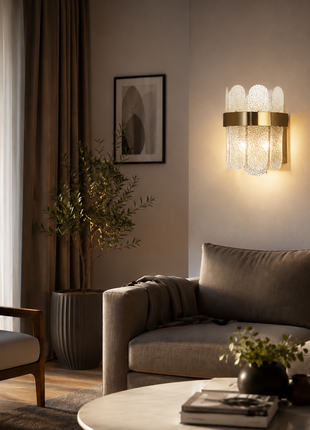 Empyra Bloom – Textured Crystal Wall Light