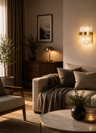 Empyra Bloom – Textured Crystal Wall Light