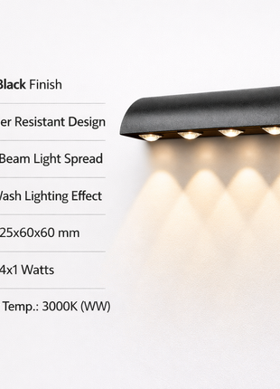 Multi Head LED Wall Light - Exterior Facade Fixture