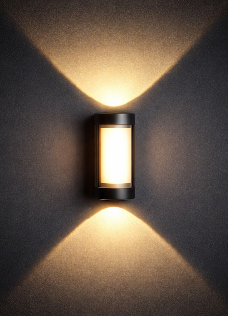 Exterior Wall Light with Diffuser – Up Down Warm White LED Fixture