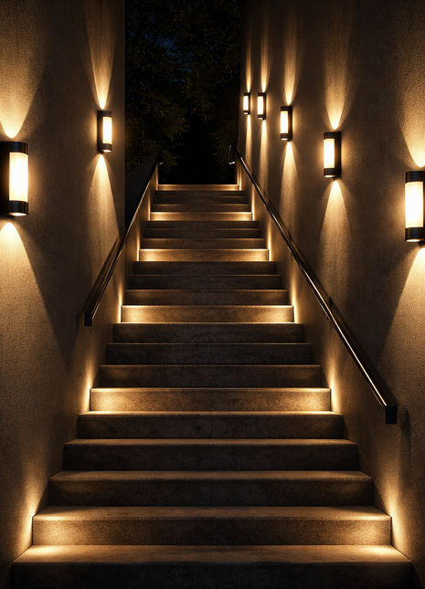 Exterior Wall Light with Diffuser – Up Down Warm White LED Fixture