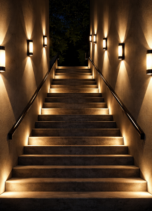 Exterior Wall Light with Diffuser – Up Down Warm White LED Fixture