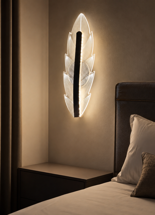 Feathra LED Wall Lamp – The Golden Feather of Radiance