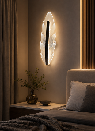 Feathra LED Wall Lamp – The Golden Feather of Radiance