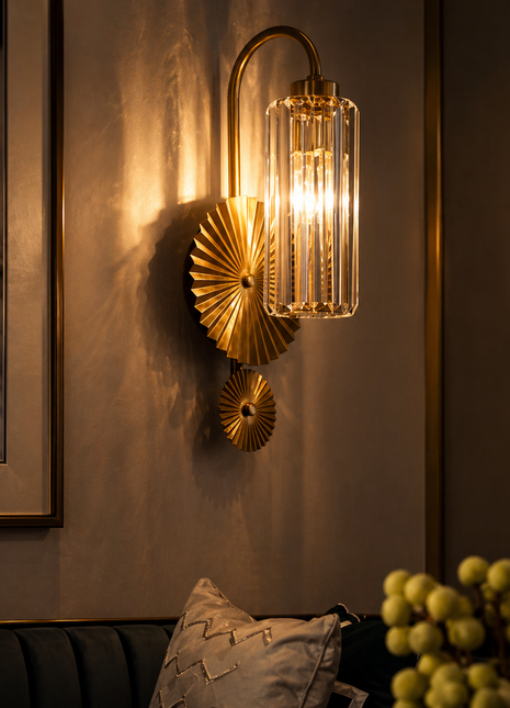 Glinté Crystal Wall Light – Modern Luxury Sconce for Living Room, Bedroom & Hallways