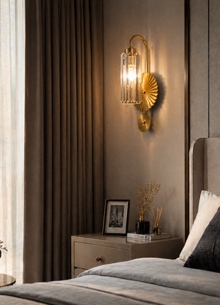 Glinté Crystal Wall Light – Modern Luxury Sconce for Living Room, Bedroom & Hallways