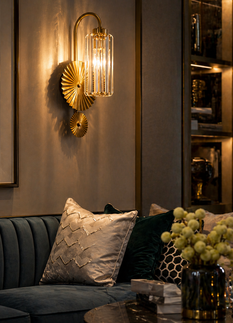 Glinté Crystal Wall Light – Modern Luxury Sconce for Living Room, Bedroom & Hallways