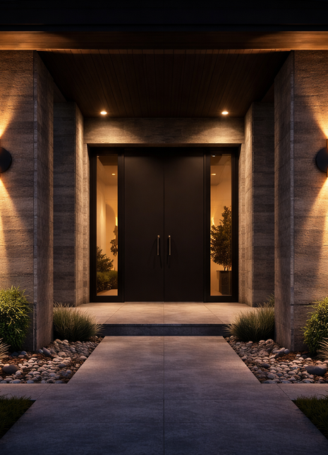 Modern Up Down LED Wall Light – Gold & Black Outdoor Facade Light